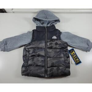 iXtreme Toddler Boy Camo Puffer Coat Size 2T NEW Hooded Winter Jacket